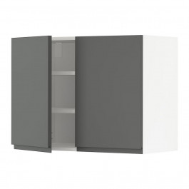 IKEA METOD Навісна шафа з полицями/2 дверцята, білий/Voxtorp темно-сірий, 80x60 см (994.654.44)