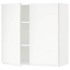 IKEA METOD Навісна шафа з полицями/2 дверцята, білий/Voxtorp матовий білий, 80х80 см (894.666.13) - зображення 1