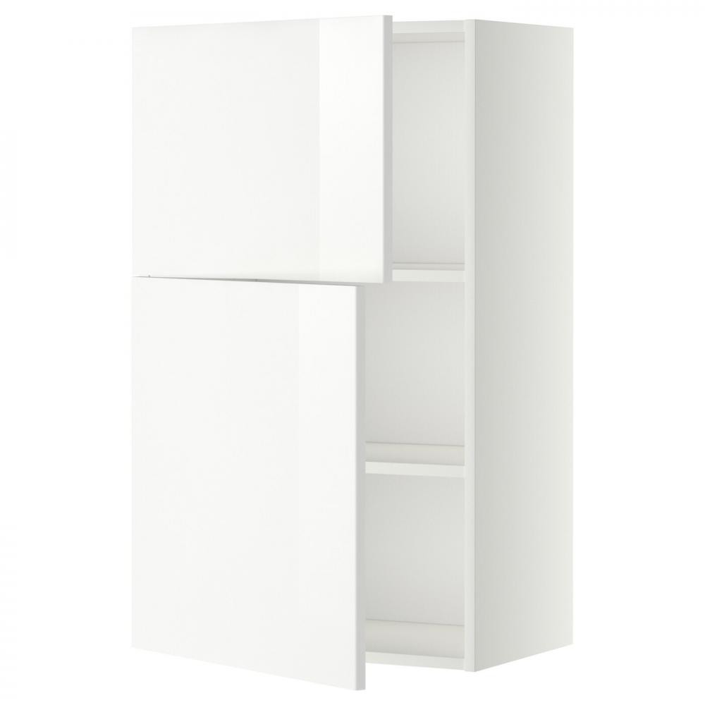 IKEA METOD Навісна шафа з полицями/2 дверцята, білий/Ringhult білий, 60x100 см (294.653.86) - зображення 1