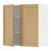 IKEA METOD Навісна шафа з полицями/2 дверцята, білий/дуб форсбакка, 80x80 см (695.093.45) - зображення 1