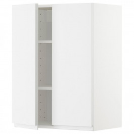 IKEA METOD Навісна шафа з полицями/2 дверцята, білий/Voxtorp глянцевий/білий, 60х80 см (994.659.72)