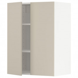 IKEA METOD Навісна шафа з полицями/2 дверцята, білий/Хавсторп бежевий, 60x80 см (994.624.69)
