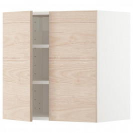 IKEA METOD Навісна шафа з полицями/2 дверцята, білий/аскерсунд світлий ясен, 60x60 см (794.635.68)