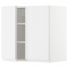 IKEA METOD Навісна шафа з полицями/2 дверцята, білий/Voxtorp глянцевий/білий, 60x60 см (794.692.02)