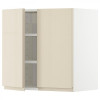 IKEA METOD Навісна шафа з полицями/2 дверцята, білий/Voxtorp глянцевий світло-бежевий, 60x60 см (294.588. - зображення 1