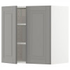 IKEA METOD Навісна шафа з полицями/2 дверцята, білий/сірий Bodbyn, 60x60 см (794.567.18) - зображення 1