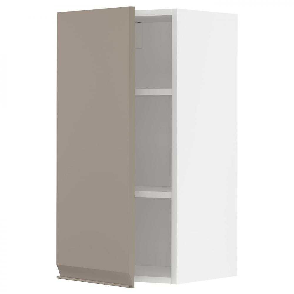 IKEA METOD Навісна шафа з полицями, білий/Upplov матовий темно-бежевий, 40x80 см (794.915.52) - зображення 1