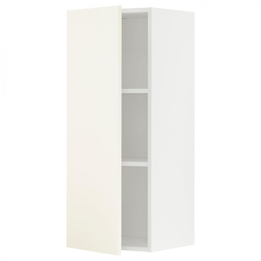 IKEA METOD Навісна шафа з полицями, білий/Vallstena білий, 40x100 см (195.072.59) - зображення 1