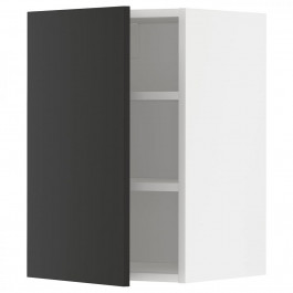 IKEA METOD Навісна шафа з полицями, білий/Nickebo матовий антрацит, 40x60 см (794.988.41)
