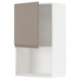 IKEA METOD Навісна шафа для мікрохвильової печі, білий/Upplov матовий темно-бежевий, 60x100 см (094.916.0