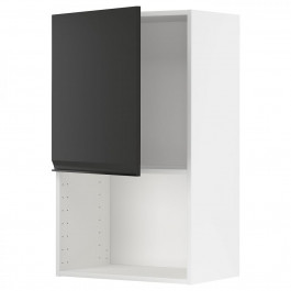 IKEA METOD Навісна шафа для мікрохвильової печі, білий/Upplov матовий антрацит, 60x100 см (094.941.01)