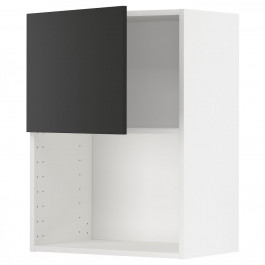 IKEA METOD Навісна шафа для мікрохвильовки, білий/Nickebo матовий антрацит, 60x80 см (894.989.68)
