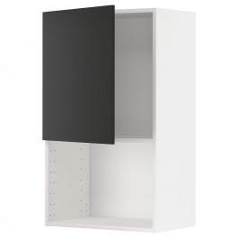IKEA METOD Навісна шафа для мікрохвильовки, білий/Nickebo матовий антрацит, 60x100 см (194.987.35)