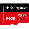 Apacer 64 GB microSDXC UHS-I U3 + SD Adapter AP64GMCSX10U7-R - зображення 2