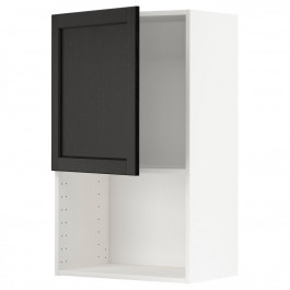 IKEA METOD Навісна шафа для мікрохвильової печі білий/чорний тонований Lerhyttan, 60x100 см (194.662.11)