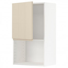 IKEA METOD Навісна шафа для мікрохвильової печі, білий/Voxtorp глянцевий світло-бежевий, 60x100 см (494.6