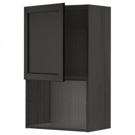 IKEA METOD Навісна шафа для мікрохвильової печі Lerhyttan чорна/чорна морилка, 60x100 см (894.537.19)