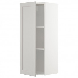 IKEA METOD Навісна шафа з полицями, білий/Lerhyttan світло-сірий, 40x100 см (894.633.51)