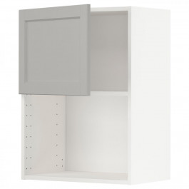 IKEA METOD Навісна шафа для мікрохвильової печі, білий/Lerhyttan світло-сірий, 60x80 см (094.698.04)