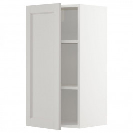 IKEA METOD Навісна шафа з полицями, білий/Lerhyttan світло-сірий, 40x80 см (794.699.66)