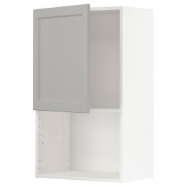 IKEA METOD Навісна шафа для мікрохвильової печі, білий/Lerhyttan світло-сірий, 60x100 см (194.664.66)