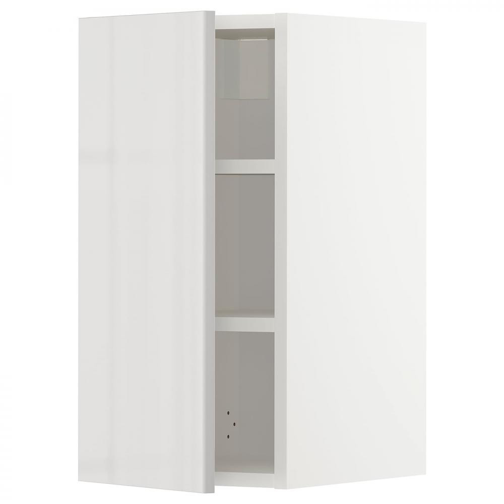 IKEA METOD Навісна шафа з полицями, білий/Ringhult світло-сірий, 30x60 см (794.656.71) - зображення 1