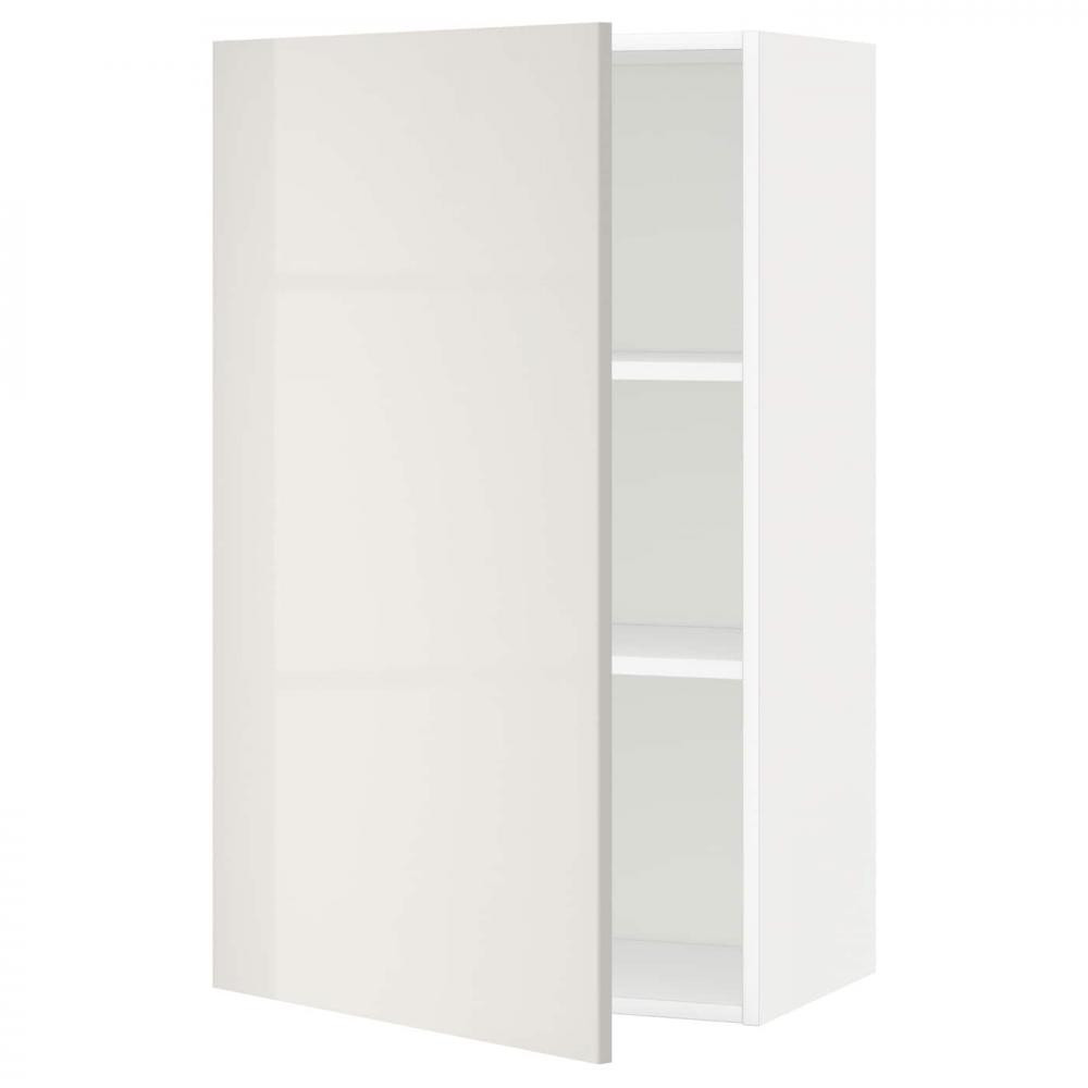 IKEA METOD Навісна шафа з полицями, білий/Ringhult світло-сірий, 60x100 см (994.563.74) - зображення 1