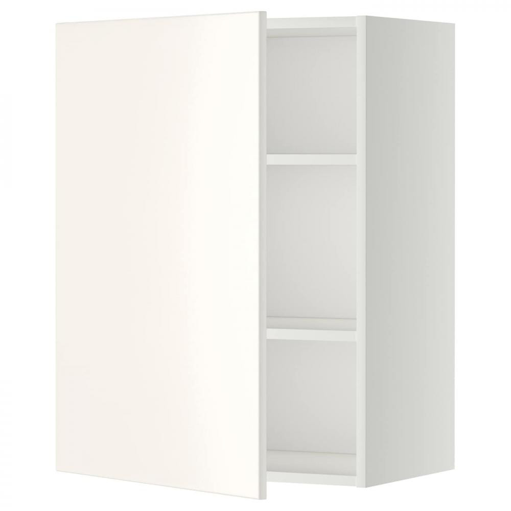 IKEA METOD Навісна шафа з полицями, білий/Veddinge білий, 60x80 см (694.579.78) - зображення 1