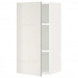 IKEA METOD Навісна шафа з полицями, білий/Ringhult світло-сірий, 40x80 см (594.584.12)