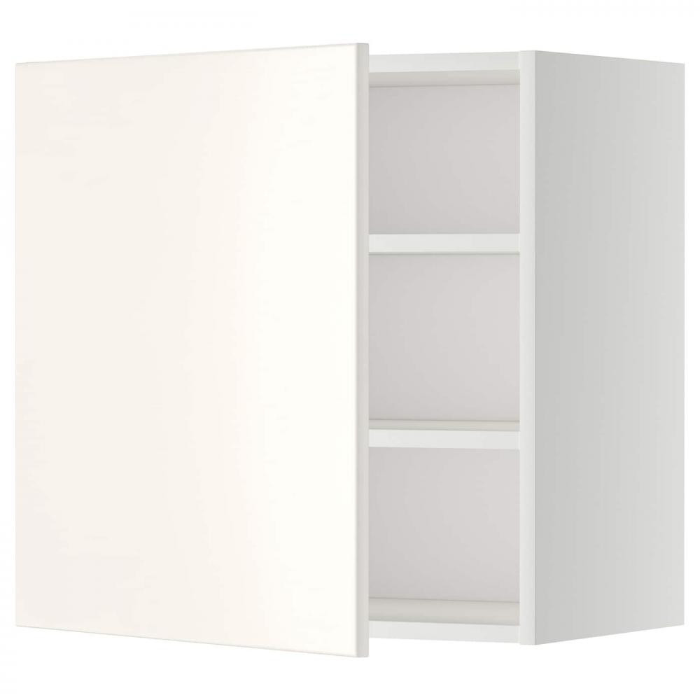 IKEA METOD Навісна шафа з полицями, білий/Veddinge білий, 60x60 см (294.659.42) - зображення 1