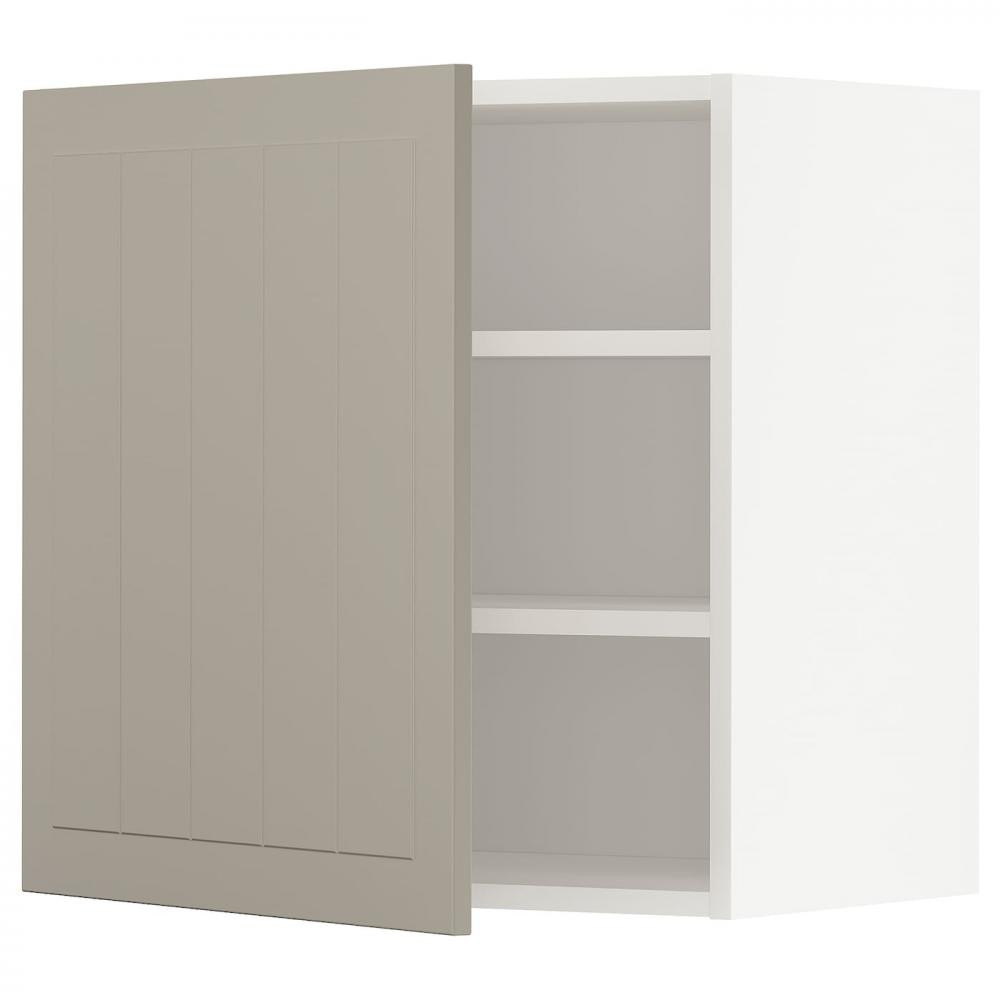 IKEA METOD Навісна шафа з полицями, білий/Stensund beige, 60x60 см (294.624.39) - зображення 1