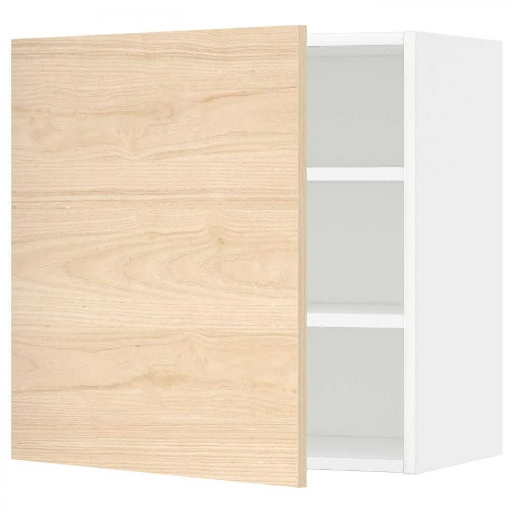 IKEA METOD Навісна шафа з полицями, білий/аскерсунд світлий ясен, 60x60 см (094.698.80) - зображення 1