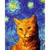 STRATEG Картина за номерами ПРЕМІУМ Кіт Ван Гога розміром 40х50 см GS1182 - зображення 1