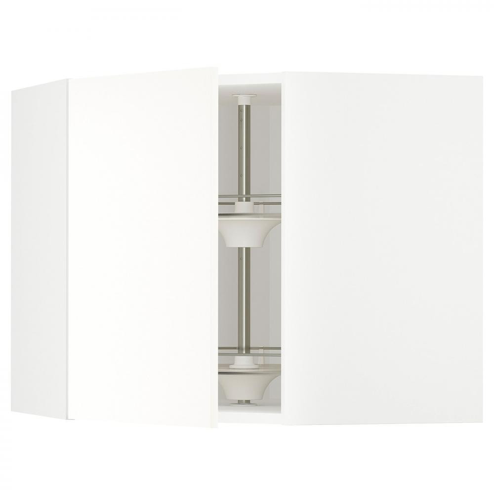 IKEA METOD Кутова навісна шафа з каруселлю, білий/Вальстена білий, 68x60 см (795.073.98) - зображення 1