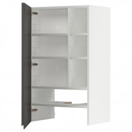 IKEA METOD Витяжна шафа з полицею/дверцями, білий/Voxtorp темно-сірий, 60x100 см (795.042.34)