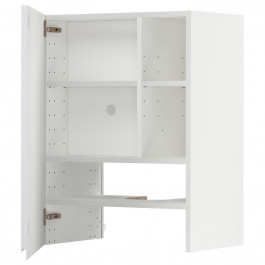 IKEA METOD Витяжна шафа з полицею/дверцями, білий/Voxtorp глянець/білий, 60х80 см (495.044.81)