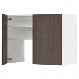 IKEA METOD Витяжна шафа з полицею/дверцями, білий/Sinarp коричневий, 80x60 см (095.044.21)