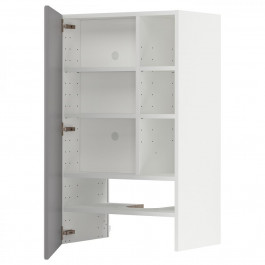 IKEA METOD Витяжна шафа з полицею/дверцями, білий/сірий Bodbyn, 60x100 см (395.042.07)