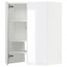 IKEA METOD Витяжна шафа з полицею/дверцями, білий/Voxtorp глянець/білий, 60х80 см (095.045.48)