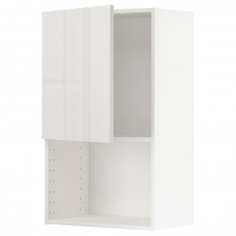 IKEA METOD Навісна шафа для мікрохвильовки, білий/Ringhult світло-сірий, 60x100 см (394.677.71)