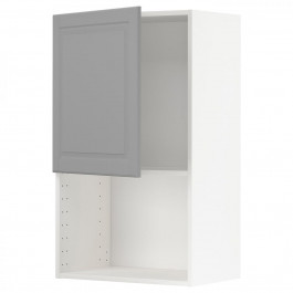 IKEA METOD Навісна шафа для мікрохвильовки, білий/сірий Bodbyn, 60x100 см (494.646.92)