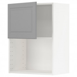 IKEA METOD Навісна шафа для мікрохвильовки, білий/сірий Bodbyn, 60x80 см (994.661.27)