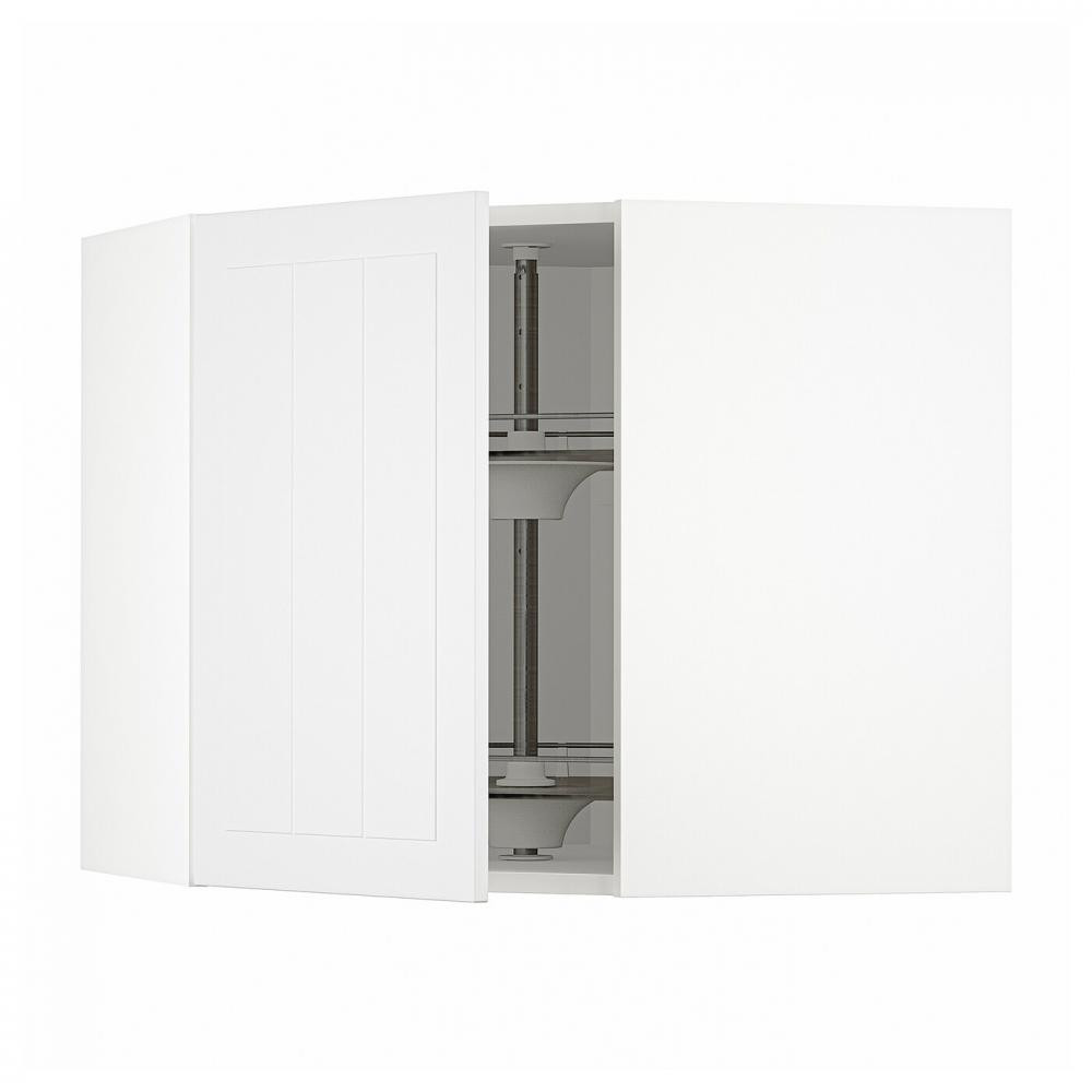 IKEA METOD Кутова навісна шафа з каруселлю, білий/Stensund білий, 68x60 см (394.092.05) - зображення 1