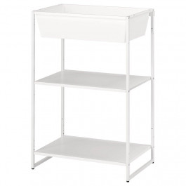 IKEA JOSTEIN(294.371.81) полиця з контейнером, вхід/вихід/білий метал