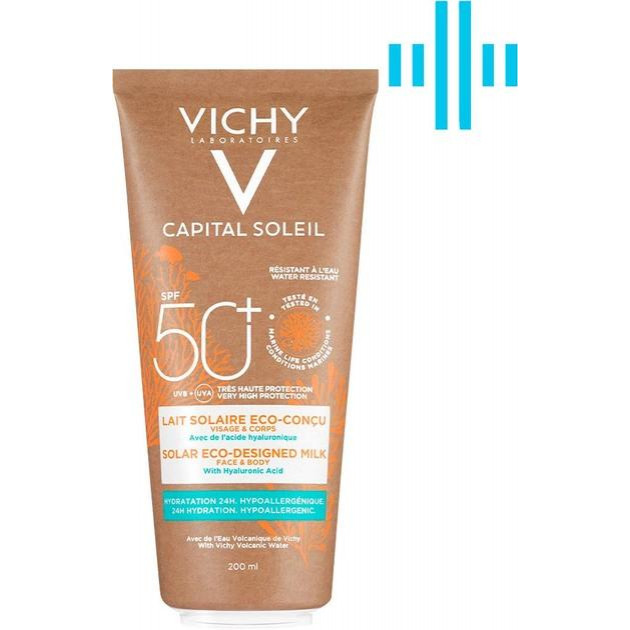 Vichy Солнцезащитное увлажняющее молочко  Capital Soleil Solar Eco-Designed Milk для кожи лица и тела SPF  - зображення 1