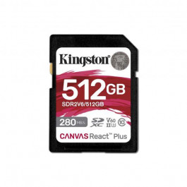 Kingston 512 GB SDXC Canvas React Plus UHS-II U3 V60 Class 10 (SDR2V6/512GB)