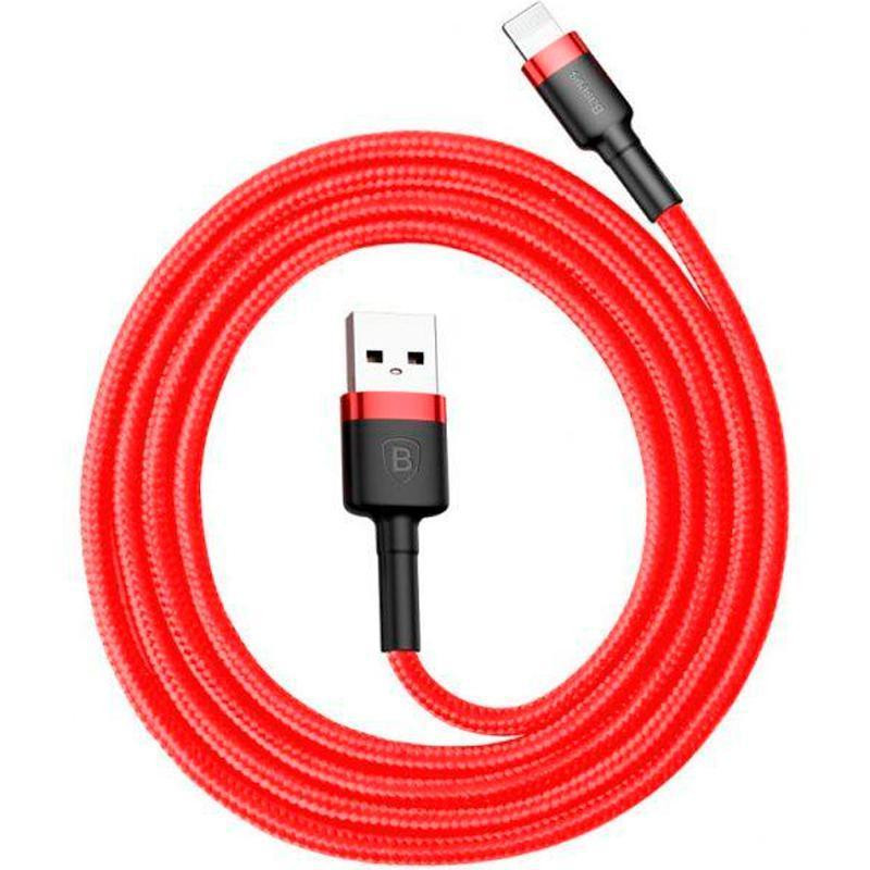Baseus cafule Cable USB For lightning 2.4A 2M Red+Red (CALKLF-C09) - зображення 1