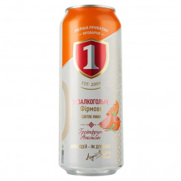 Перша приватна броварня Пиво  Грейпфрут-Апельсин безалкогольне нефільтроване, 0.5 л (4820046964779)