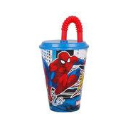 Stor Склянка дитяча з кришкою та трубочкою Spider-Man 430мл 51330