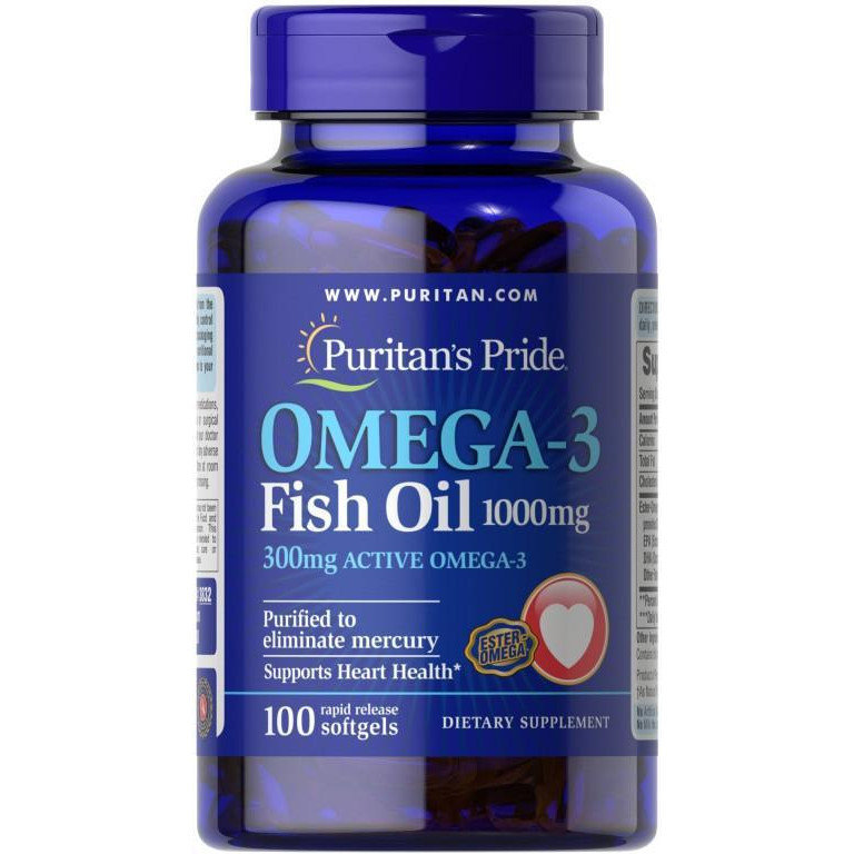Puritan's Pride Omega-3 Fish Oil 1000 mg (300 mg Active Omega-3) - зображення 1